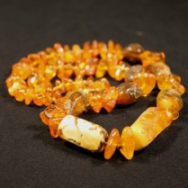 Raw amber mixed beads necklace